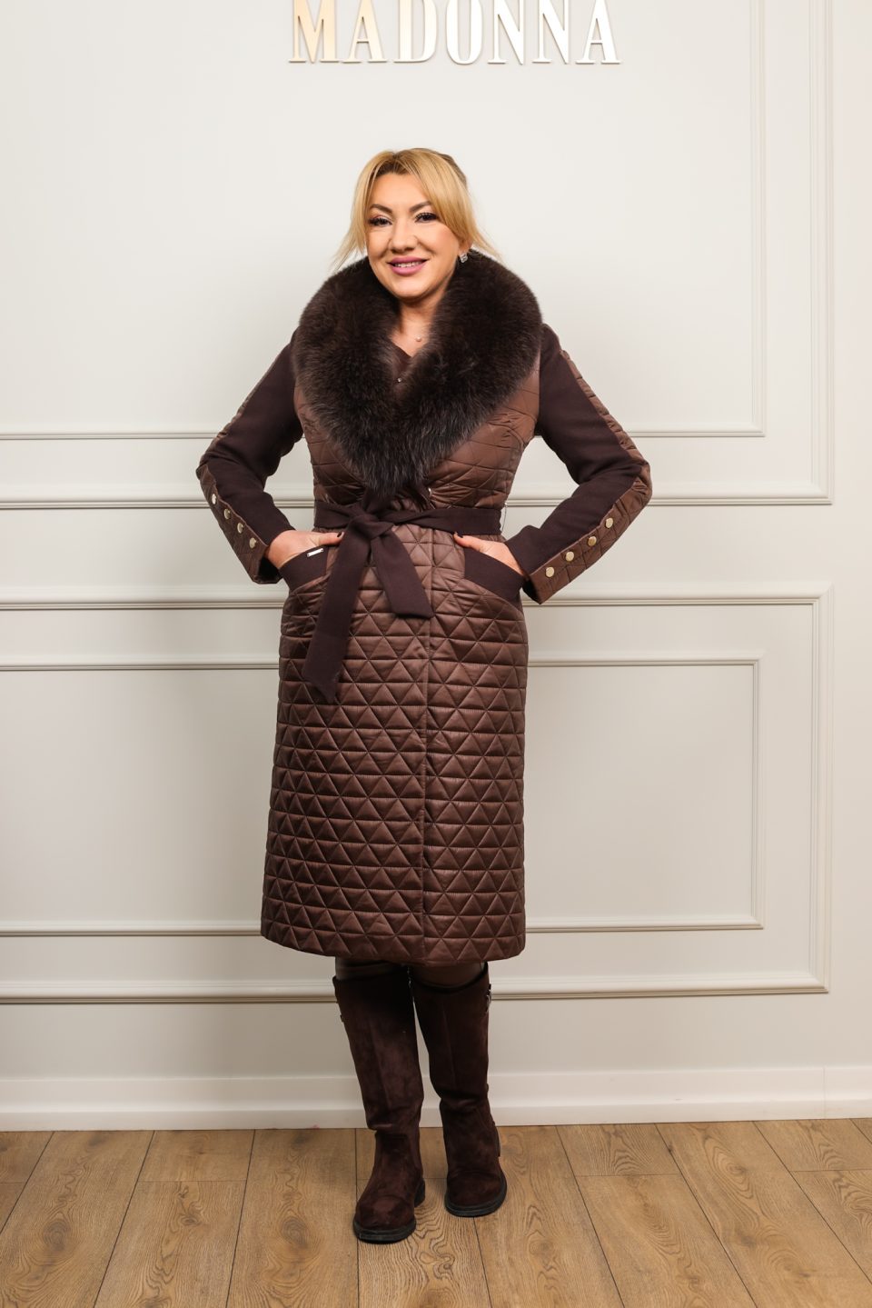 Palton Blana Naturala Olga