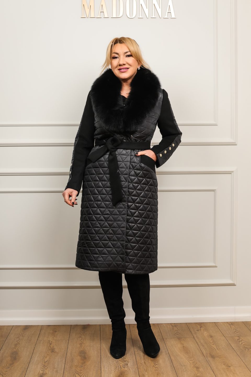 Palton Blana Naturala Vulpe Afrodita