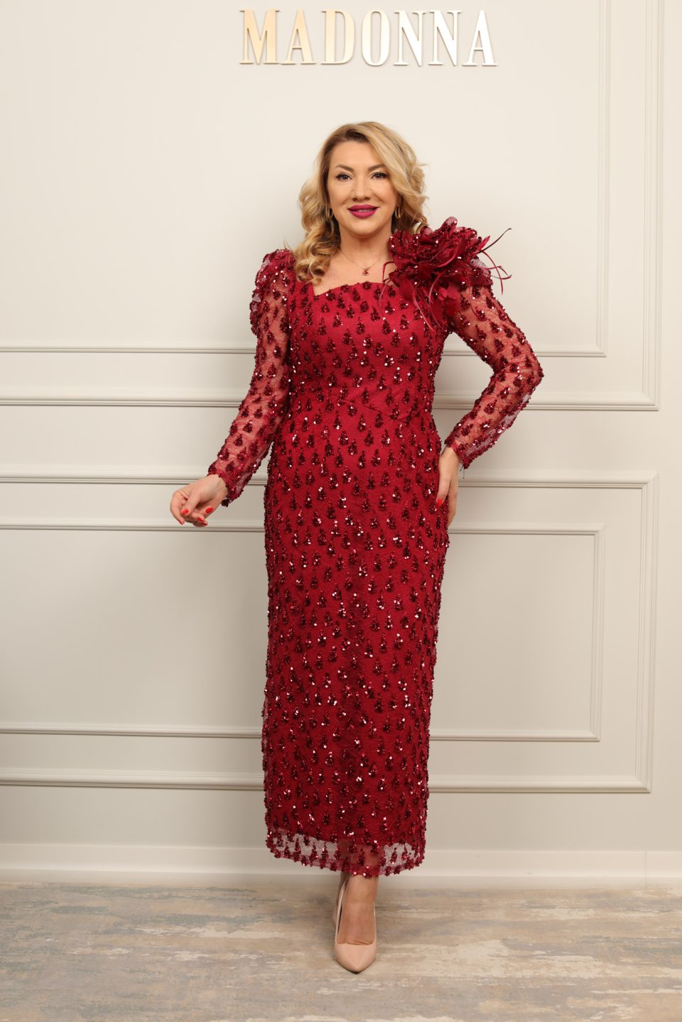 Rochie Ellania Rosu Rubiniu