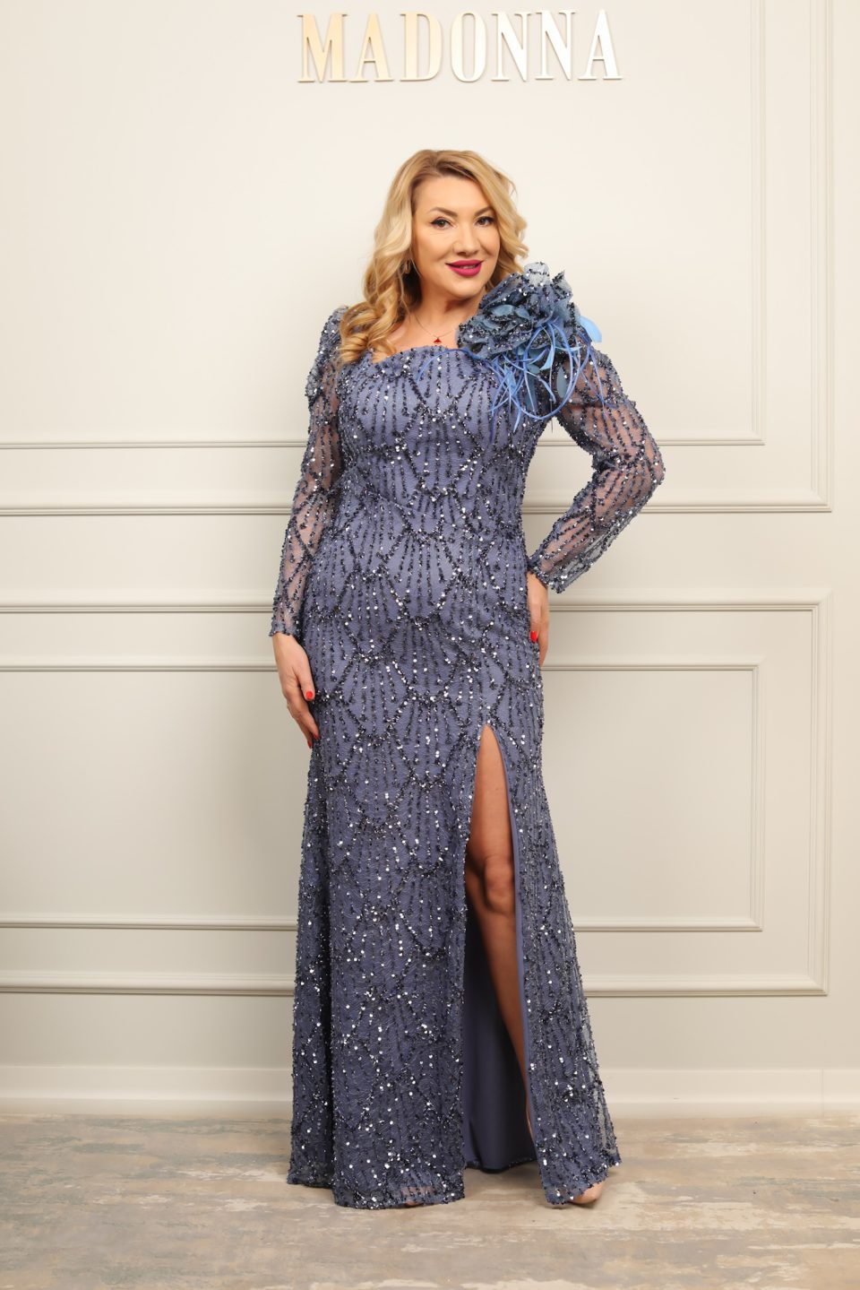 Rochie Arabella Albastru Cenușiu