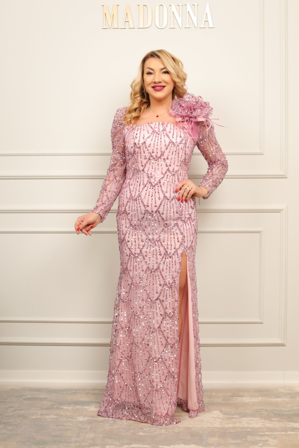 Rochie Arabella Roz Prăfuit