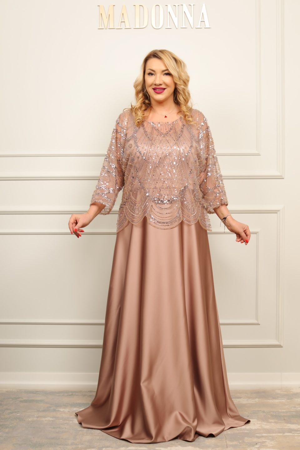 Rochie Gratiela Bej Auriu