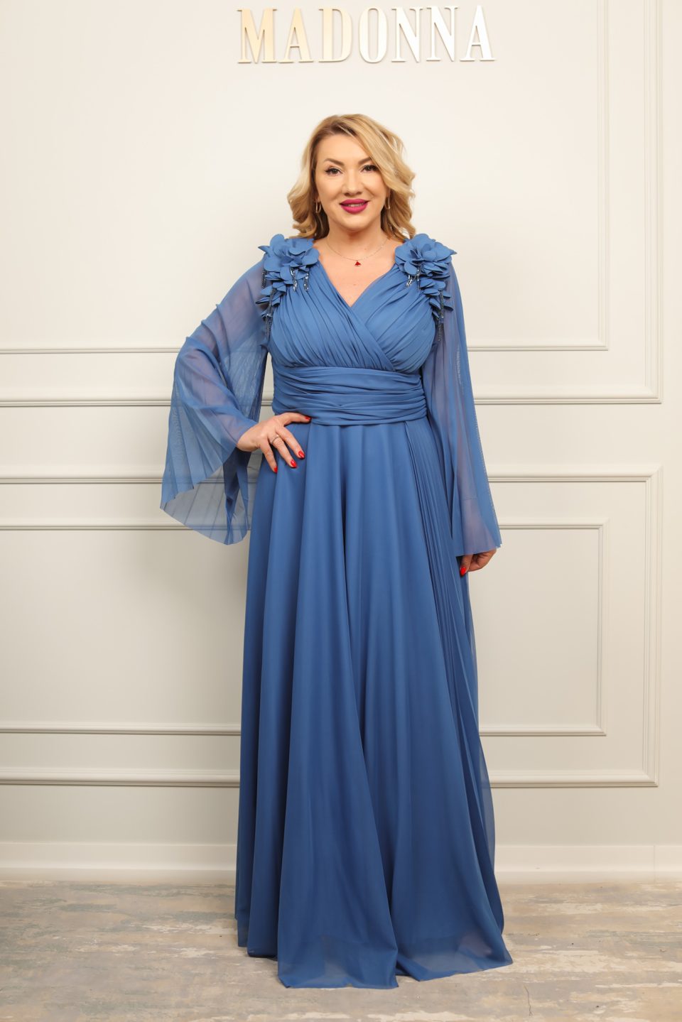 Rochie Vanesa Albastru Prăfuit